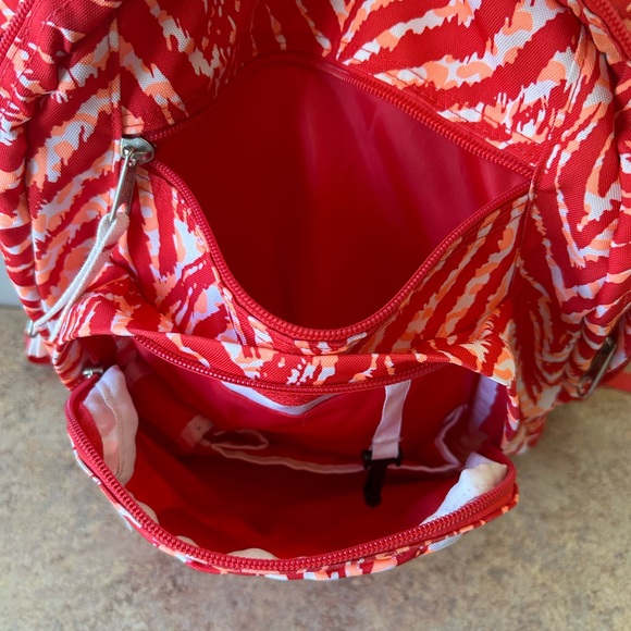 Jansport Backpack in Red, Orange and White Animal like print - Picture 8 of 10